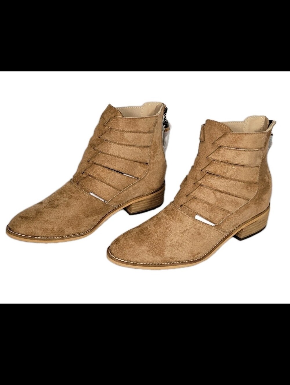 Rider Girl Womens Chole Brown Suede Bootie Size 7.5 Zip Back Bohowestern NIB